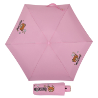 MOSCHINO 星星小熊圖案折疊晴雨自動傘-粉色