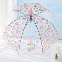 獨角獸傘 兒童防夾手 幼兒園寶寶小孩雨傘卡通可愛透明太陽傘  交換禮物全館免運