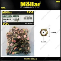 MOLLAR 93-067 Mur M8 Hex Nut Besi Hexagonal Baut JP M 8 - 100 pcs