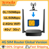 Tenda Router 4G SIM 4G03 Pro - Mobile WiFi Router 3G/4G Wireless Band 2.4 GHz, LTE Cat4, Fast Ethernet LAN/WAN Port, 2 * 4dBi