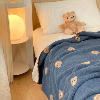 韓國軟糯可愛針織毛毯子泰迪絨單人沙發蓋毯薄款空調毯午睡小毛毯
