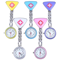 Triangle Nurse Watch Hospital Gift Fob Pocket Watch Female Cute Medical Doctor Watch Yellow Blue White Fashion