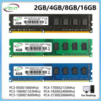 DDR3 DDR4 4GB 8GB 16GB Desktop Memories Ram PC2 PC3 1.5V 1066 1333 1600Mhz PC4 1.2V 17000 19200 21300 Non-ECC DIMM Memory Ram