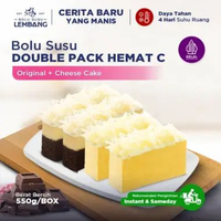 Bolu Susu Lembang - Double Pack C (Reguler - Original + Cheese Cake) Oleh-oleh Khas Bandung