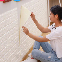 70X38 PE Foam 3D Wall Paper Safty Home Decor Wallpaper DIY Wallpaper Brick Living Room Kids Bedroom Decorative Sticker