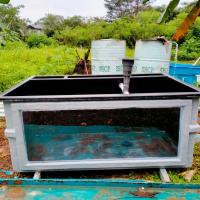 Aquarium|| Kolam Ikan Fiber Kombinasi Kaca Uk 125x85x50+ Kaca + Filter