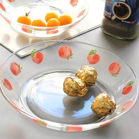 水蜜桃家用玻璃菜盤子水果盤創意菜碟早餐盤湯盤
