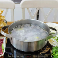 304 stainless steel hot pot for frying and cooking multi-purpose pot, gas stove, induction cooker, can be used 26cm