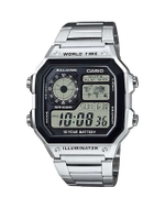 CASIO นาฬิกาข้อมือ AE-1200WHD-1VDF สีเงิน