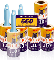 Lint Rollers forHair Extra Sticky 660 Sheets Value Set/6 Lint Roller Refills with 3 Durable Handles