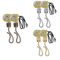 Ceiling Fan Light Switch Zing Ear ZE-109 Two-Wire Light Switch With Pull Cords For Ceiling Light Fans Lamps 2Pcs
