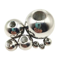 304 Stainless Steel Ball Dia 6/7/8/9/10/11/12/12.7/14/15/17/18/19/20/22/25/28/30-50mm x M4/M5 Threaded Bearing Balls Rod End