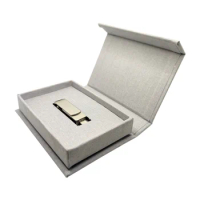 Free Custom LOGO Linen Album Box(12*8cm photo) and Metal OTG 3 IN1 Flash Drive USB3.0+iPhone+Type-C 128GB 64GB 32GB 16GB