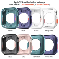 Screen Protector For Apple Watch Case 45mm 41mm 44MM 40MM Soft TPU bumper Hollow Cover accessories iwatch series 9 8 7 SE 6 5 4
