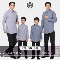 Hot Sale Iqrac Kurta BILAL : Sedondon : Son and Father (GREY | LIGHT GRAY ) GRAY | BOYS & ADULTS