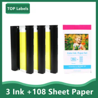 3pcs Ink Paper Printing for Canon Selphy CP Series CP1500 CP1200 CP1300 CP910 CP900 Ink Ribbon Cassette Photo Printer KP-36IN