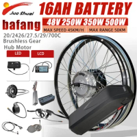 BAFANG 48V 500W 20 26 27.5 700C Electric Bike Conversion Kit with 16AH Battery Front Rear Hub Motor Freewheel Wheel with Display