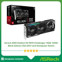 Asrock AMD Radeon RX 9070 Challenger 16GB DDR6 Black Edition VGA GPU Card Komputer Resmi