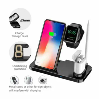 4 in 1 Qi 15W Fast Wireless Charger Stand Charging Dock Station For Apple Watch Airpod iPhone Universal For iPhone 11 12 X XS 8