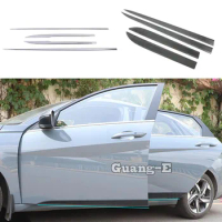 ABS/Steel Car Side Door Body Molding Trim Cover Decoration Auto Exterior Accessories For Hyundai Elantra Avante 2021 2022 2023