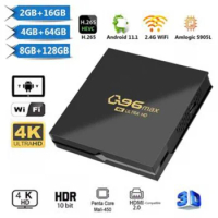 Q96 MAX Android TV Box Android 11 Set Top Amlogic S905L Quad Core 2.4G WIFI 4K Media Player H . 265 Home Theaters