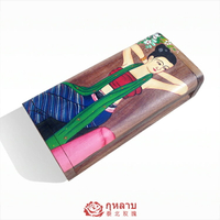 泰國工藝品 柚木手繪首飾盒實木木質公主 歐式創意結婚飾品盒1入