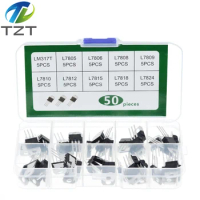 TZT LM317T L7805 L7806 L7808 L7809 L7810 L7812 L7815 L7818 L7824 Transistor Assortment Kit 10value 50pcs Voltage Regulator Box