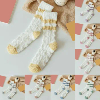 Thick Thermal Socks Woman Socks New Winter Warm Coral Fleece Fluffy Socks Women Middle Tube Sock for Girls Ladies Christmas Gift