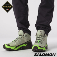 【salomon官方直營】男 CROSS HIKE 2 Goretex 中筒登山鞋(灰綠/壁虎綠/巧褐)