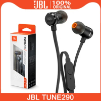 JBL TUNE 290 Wired Earphones Sport Pure Bass Stereo Headset 1-Button Remote Earbuds With Mic T290 In-Ear Headphones For Phones