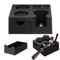Tamper Station for Barista (51-58 mm) | Black Tamper Station Made of ABS | Adjustable Coffee Tamping