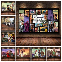 GTA 5 5D DIY Diamond Painting Grand Theft Auto V Game Full Square Round Cross Stitch Rhinestones Mosaic Embroidery Home Decor