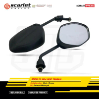 SCARLET RACING Kaca Spion Tanggung Motor Beat 1904 Tangkai Black/Chrome Foto Motorcycle - Tangkai Bl