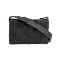 BOTTEGA VENETA 寶緹嘉 BV Small Cassette 小款 經典編織 磁釦 斜背包 肩背包 黑色 730848