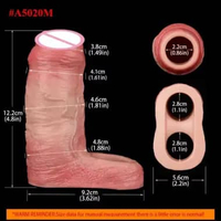 FAAK Realistic Pe nis Sleeve Size S M L XL Silicone Open-ended Di ck Sheath Ring Realistic Hollow Di