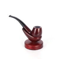 Mahogany Creative Classic Handmade Upscale Wood Pipes Smok Smoking Pipe Cigar Tobacco Pipe Mouthpiece Filter Cigarette Holder