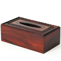 【雅軒齋】酸枝木鑲黃楊 紅木工藝品 抽紙盒 蝙蝠 紙巾盒