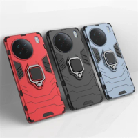 For Vivo X90 Case Cover For Vivo X90 Capas Back Phone Bumper Shockproof Ring Magnetic Holder Cover For Vivo X90 Pro Plus Fundas