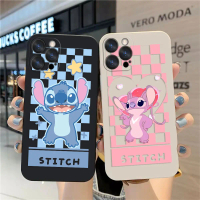 Sarung Telefon Silikon Cecair Bercetak Sisi Pasangan Kartun, Cinta Lilo & Jahitan, Untuk SAMSUNG A15