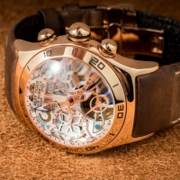 Reef Tiger/rt Chronograph For Mens Watch Male Quartz Wristwatch Big Bubble Dial Date Three Counters Luminous Hands Unique Clock
