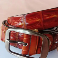 Sabuk tali Ikat Pinggang Pria Kulit Buaya Asli Gesper Kulit Buaya Pria Belt Kulit Buaya Tan