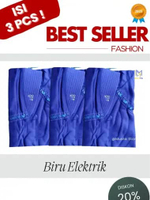 3 PCS Kerudung Sekolah Warna Biru Elektrik Ukuran TK/SD/SMP dan SMA Astri Instan Jilbab Anak Serut M