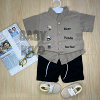 BABY KIYO -COD Setelan Kemeja Anak 1-3 tahunkartun / Baju Anak Laki Laki Import / Baju Anak Laki Lak