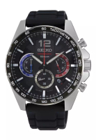 Seiko Seiko Conceptual Regular Chronograph Black Dial Black Silicone Band Quartz Watch SSB347P1