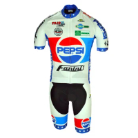 Classic Cycling Jersey Set White Road Bike Jersey Short Sleeve Retro Bicycle Clothing Bib Shorts Breathable Customized