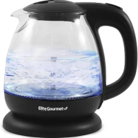 1L Electric Glass Water Kettle Black