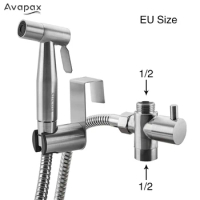 Avapax Stainless Steel Handheld Bidet Spray Shower Set Bidet Faucet Toilet Bidet Anal Shower Hygienic Shower For Bathroom