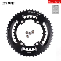 STONE Alloy Double Chainring BCD 110mm 4 Bolts 46T 32T 48T 33T 50T 34T 54T for R7000 R8000 R9100 Road Bike Chainwheel Chain Ring
