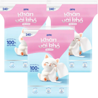 Combo 3 Khăn vải khô đa năng Animo (240 tờ)
