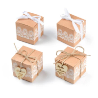 20/50/100Pcs Personalized Creative Wedding Candy Box,Birthday Party,Engagement Supplies,Christmas Kraft Paper Custom Logo